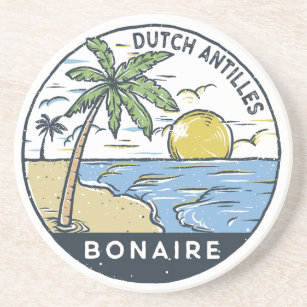 Dessous De Verre En Grès Bonaire Antilles néerlandaises Vintage