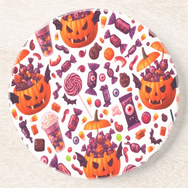 Dessous De Verre En Grès Bonbons pourpres Pour Dracula Gothique Halloween (Devant)