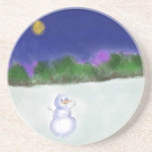 Dessous De Verre En Grès Bonhomme de neige de ondulation