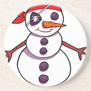 Dessous De Verre En Grès bonhomme de neige pirate Noël