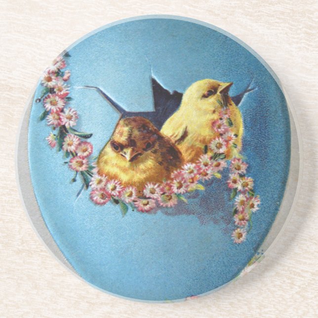 Dessous De Verre En Grès Bonjour à Pâques 1909 (Devant)