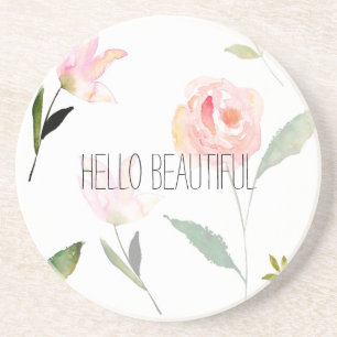 Dessous De Verre En Grès Bonjour belle aquarelle florale