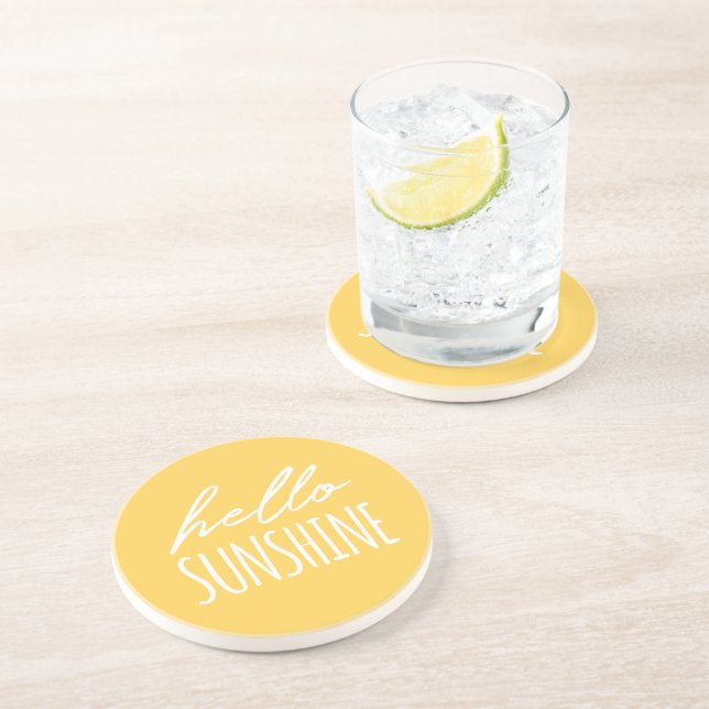 Dessous De Verre En Grès Bonjour Coaster Jaune Sunshine (Côté)