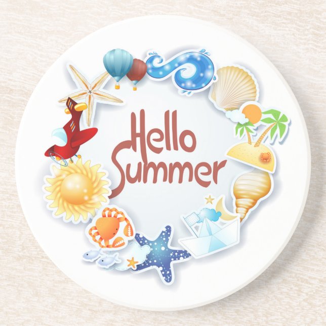 Dessous De Verre En Grès Bonjour été (Devant)