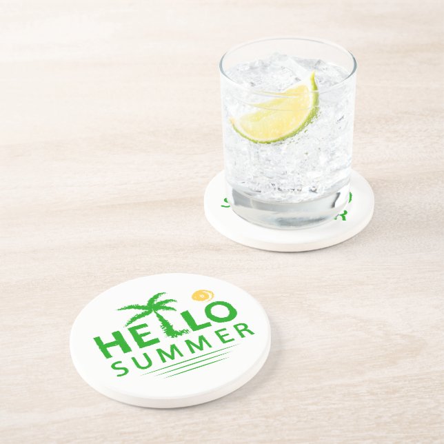 Dessous De Verre En Grès Bonjour été (Côté)