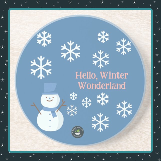 Dessous De Verre En Grès Bonjour, Winter Wonderland Sandstone (Créateur téléchargé)