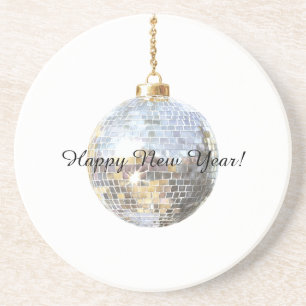 Dessous De Verre En Grès Bonne Année Balle d'Argent