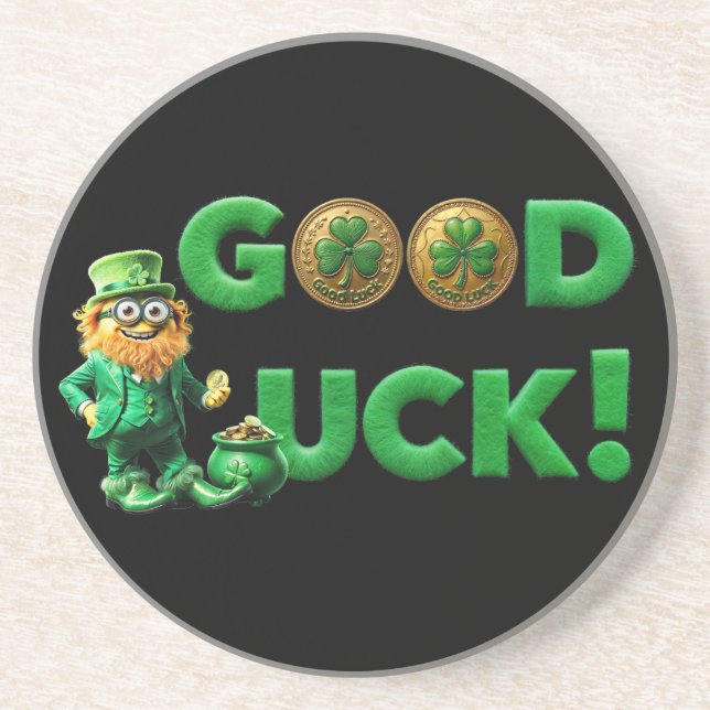 Dessous De Verre En Grès Bonne chance (Devant)