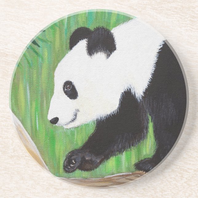 Dessous De Verre En Grès Bonne peinture Panda (Devant)