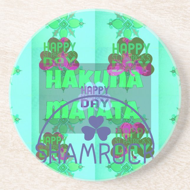 Dessous De Verre En Grès Bonne Saint Patrick's Day Hakuna Matata Art Print (Devant)