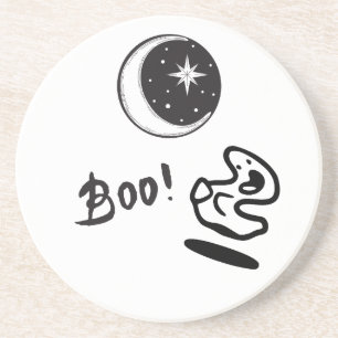 Dessous De Verre En Grès Boo lunaire fantôme