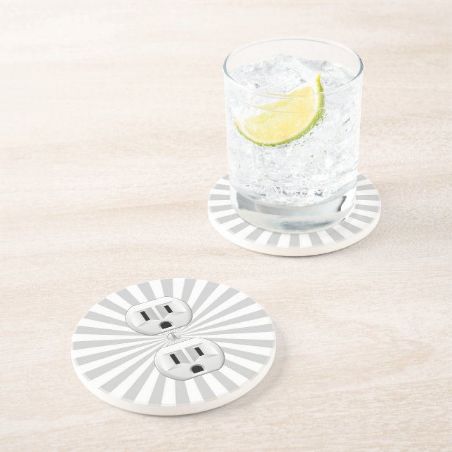 Dessous De Verre En Grès Bouchon électrique Mur Outlet Fun Personnaliser Ce (Côté)