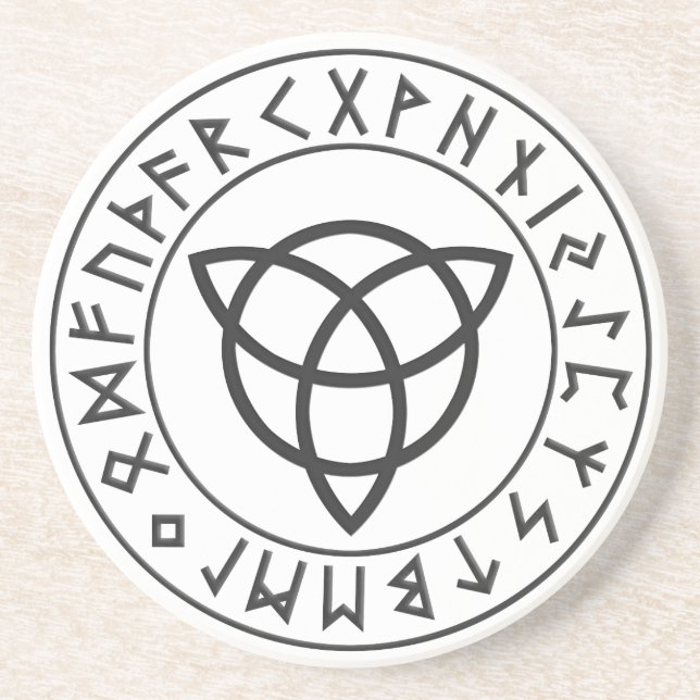 Dessous De Verre En Grès Bouclier de Triquetra Rune (Devant)