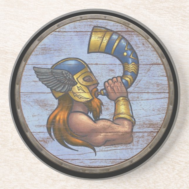 Dessous De Verre En Grès Bouclier de Viking - Heimdallr (Devant)