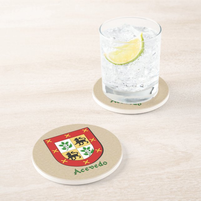 Dessous De Verre En Grès Bouclier héraldique Acevedo (Côté)