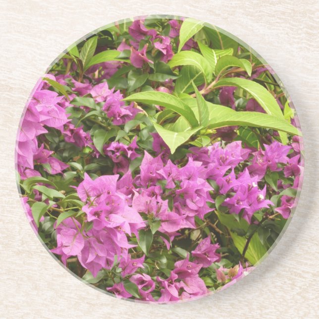 Dessous De Verre En Grès Bougainvillées tropicales violettes (Devant)