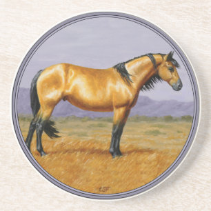Dessous De Verre En Grès Bouksin Cheval sauvage Stallion Mustang