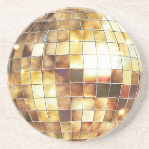 Dessous De Verre En Grès Boule disco en or