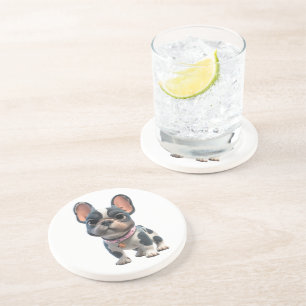 Dessous De Verre En Grès Bouledogue français
