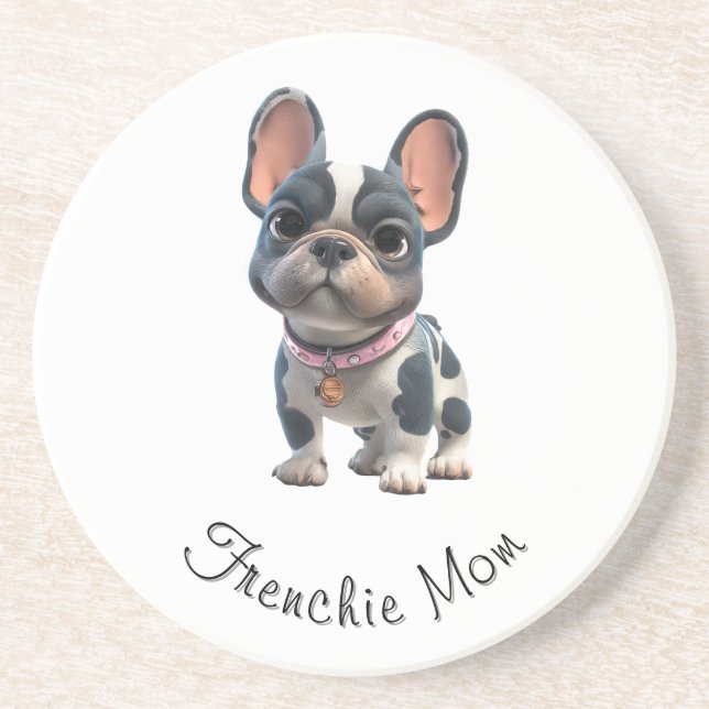 Dessous De Verre En Grès Bouledogue français (Devant)