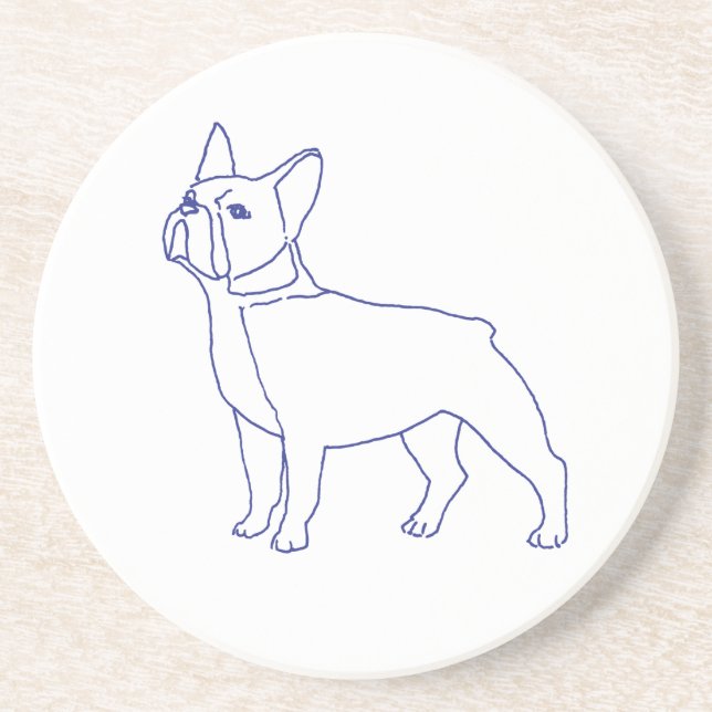 Dessous De Verre En Grès Bouledogue français (Devant)