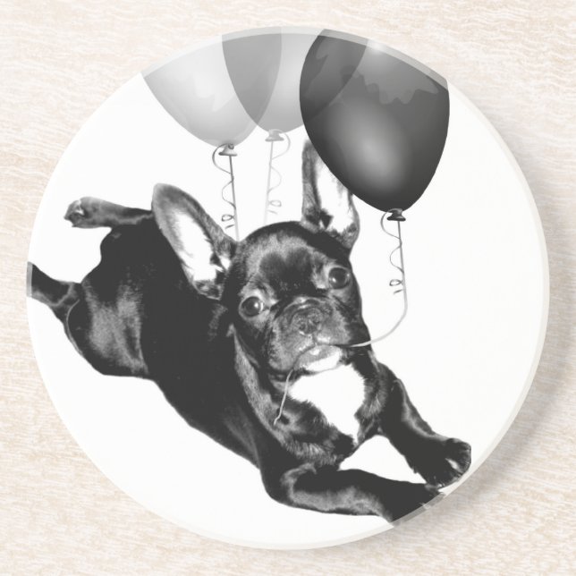 Dessous De Verre En Grès Bouledogue français d'anniversaire (Devant)