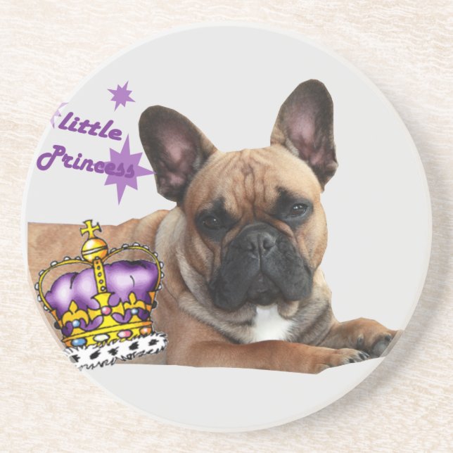 Dessous De Verre En Grès Bouledogue français princesse Bouledogue français (Devant)