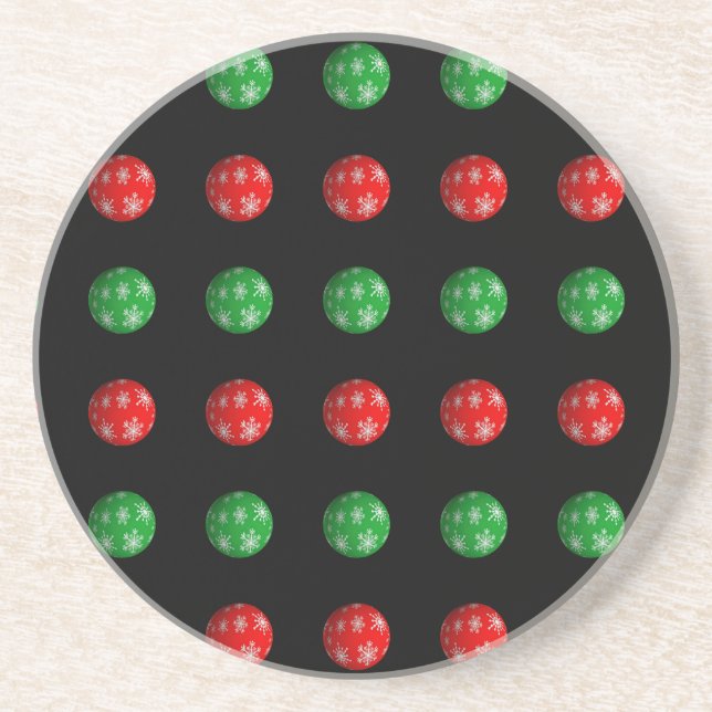 Dessous De Verre En Grès Boules de Noël 3D (Devant)