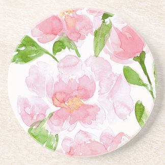 Dessous De Verre En Grès Bouquet d'aquarelle rose clair