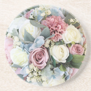 Dessous De Verre En Grès Bouquet de fleurs Pastel