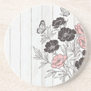 Dessous De Verre En Grès Bouquet papillon