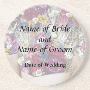 Dessous De Verre En Grès Bouquets de fleurs séchées Produits de mariage