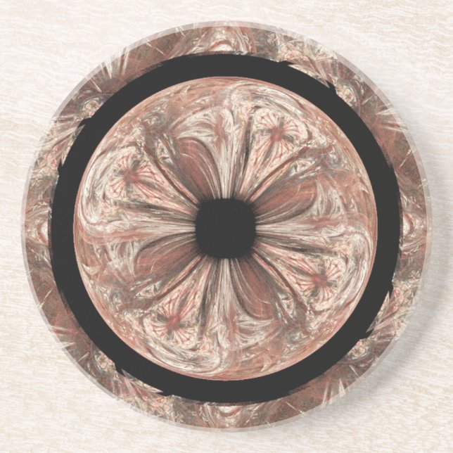 Dessous De Verre En Grès Bowles d'Balone brunâtre Abstrait (Devant)