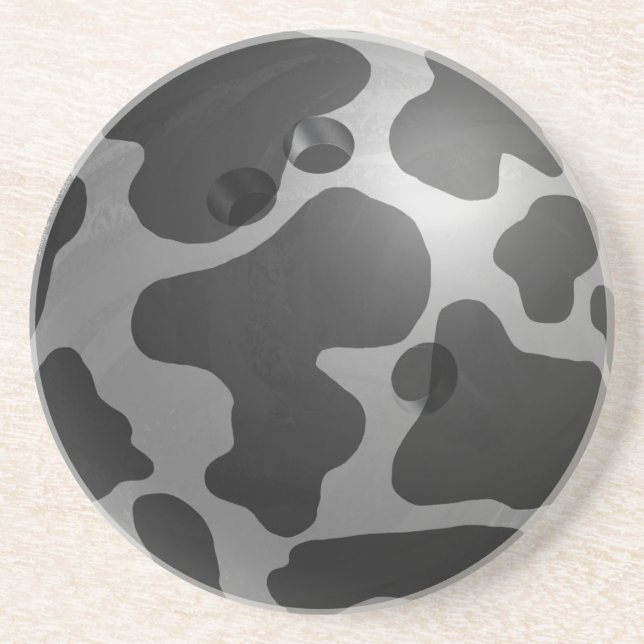 Dessous De Verre En Grès Bowling Ball Cow Grey (Devant)