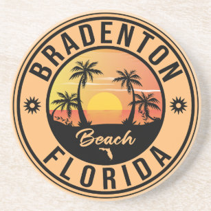 Dessous De Verre En Grès Bradenton Florida Souvenir Vintage voyage de plage