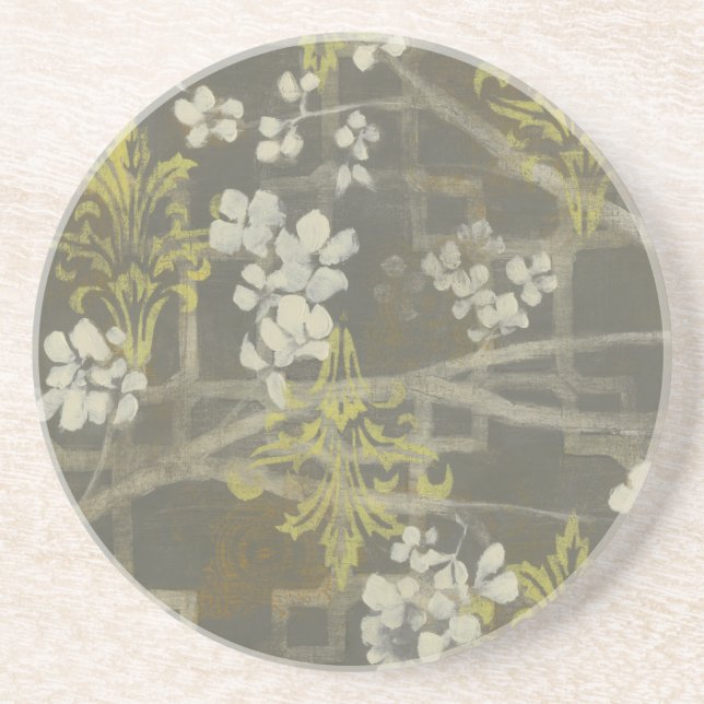 Dessous De Verre En Grès Branche de fleurs à motifs I (Devant)