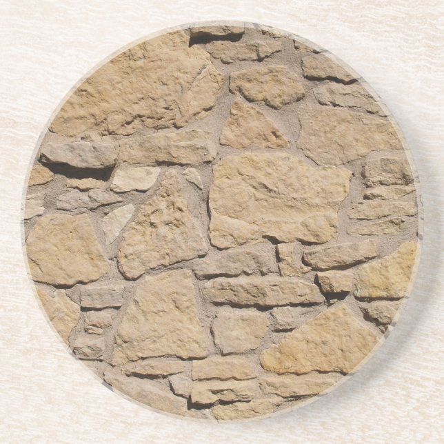 Dessous De Verre En Grès Brick, Rock, Stone Series---Light Stone Coaster (Devant)