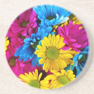 Dessous De Verre En Grès Bright Multicolored Daisies