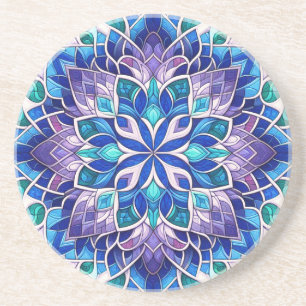 Dessous De Verre En Grès Bright - Vitrail Bloom 