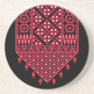 Dessous De Verre En Grès Broderie palestinienne Tatreez design imprimé