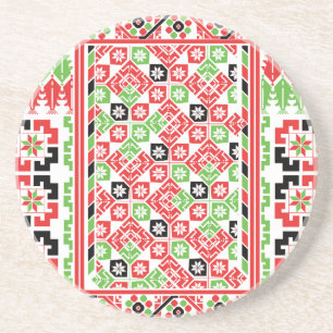Dessous De Verre En Grès Broderie palestinienne Tatreez design imprimé