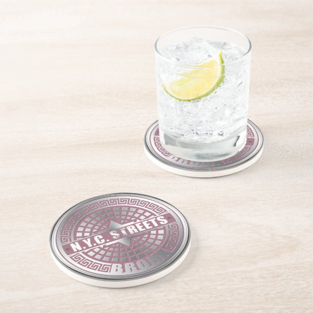 Dessous De Verre En Grès Bronx de couverture de trou (Côté)