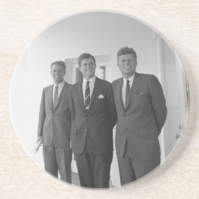 Dessous De Verre En Grès Bros, président John Kennedy, Robert & Ted (Devant)