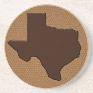 Dessous De Verre En Grès Brown Leather Look Texas