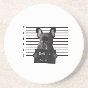 Dessous De Verre En Grès Bulldog Bad Chien Jail Frenchie Chien Maman Lover