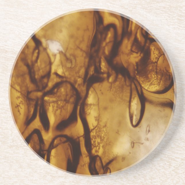 Dessous De Verre En Grès Bulles d'ambre (Devant)