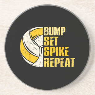 Dessous De Verre En Grès Bump Set Spike Répéter Volleyball Funny