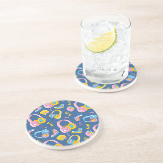 Dessous De Verre En Grès Bunter Musikmix en rosa, blau, gelée