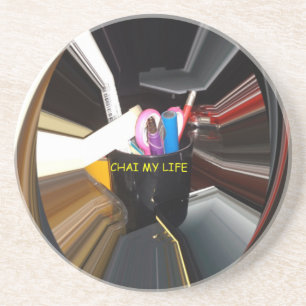 Dessous De Verre En Grès Bureau de la Mug de thé à vie morte Abstraite Art