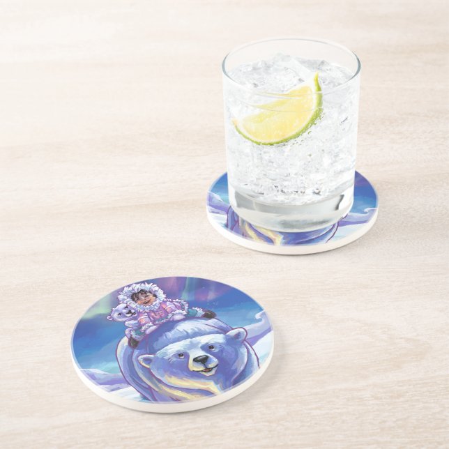 Dessous De Verre En Grès Bus à ours polaire (Côté)